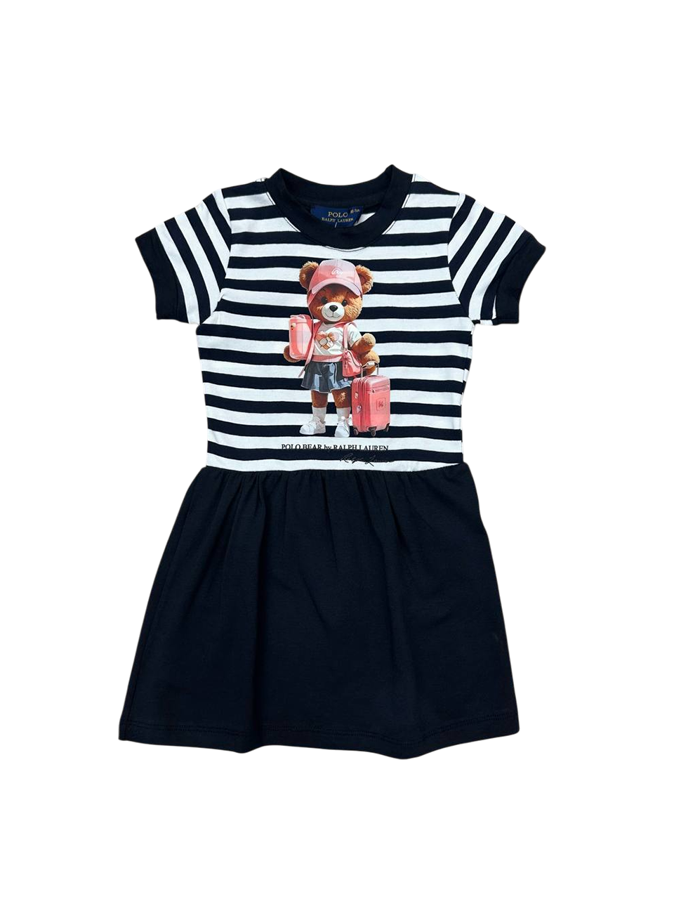 Dievčenské šaty - Polo čiernobiele