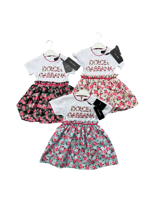 Šaty pre dievčatko - Dolce &amp; Gabanna Roses v čiernej farbe