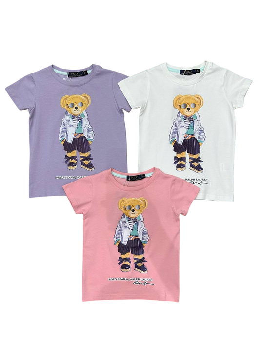 Tričko pre dievčatá - Polo Bear so slnečnými okuliarmi